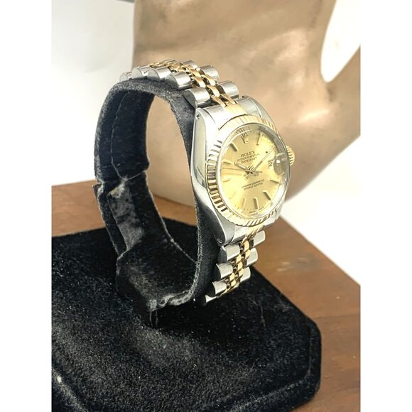 Rolex Datejust Women's Watch 6917 Vintage Swiss Automatic Steel 18k Gold 26mm - Picture 2 of 14